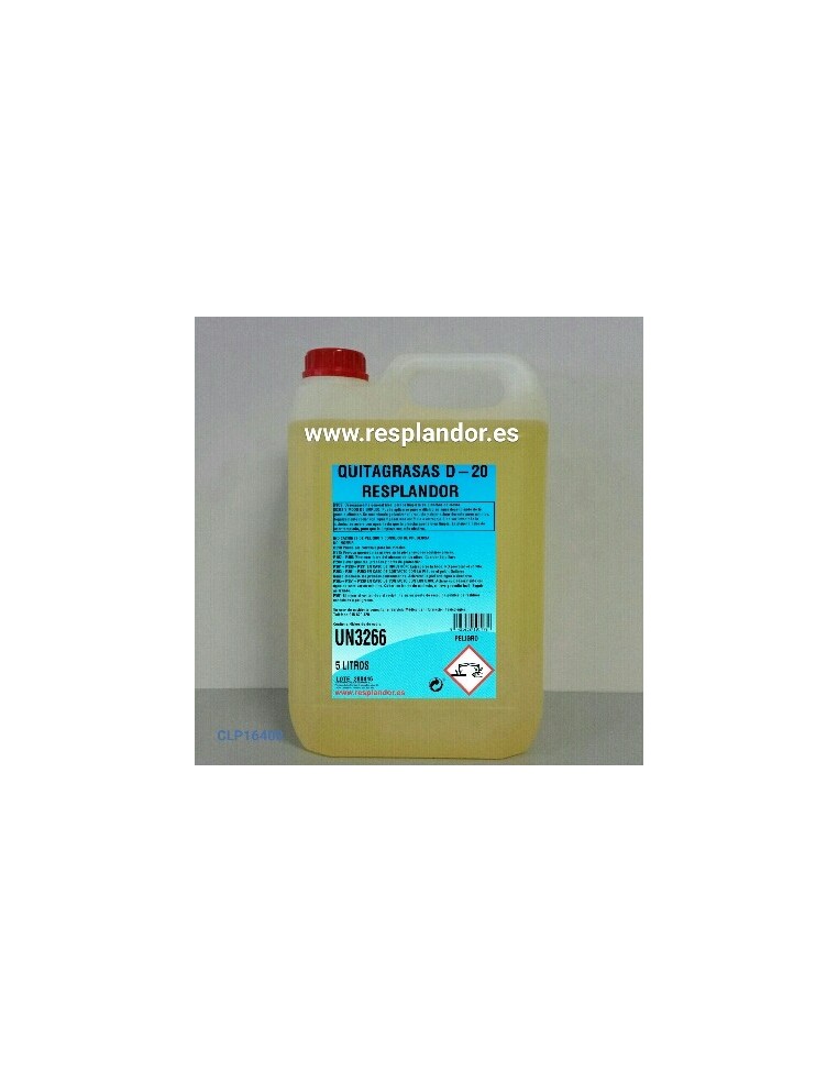QUITAGRASAS D-20 ESPECIAL PLANCHAS DE COCINA RESPLANDOR 5L