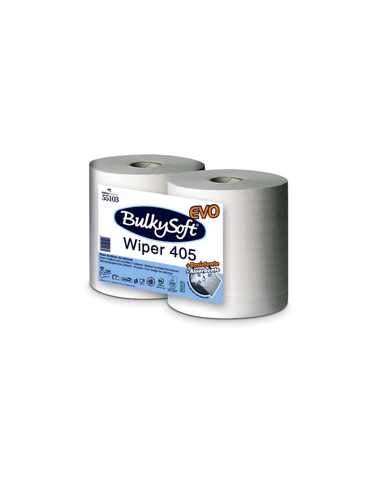 BOBINA INDUSTRIAL BULKYSOFT WIPER 405 1.350 servicios (2 bobinas)