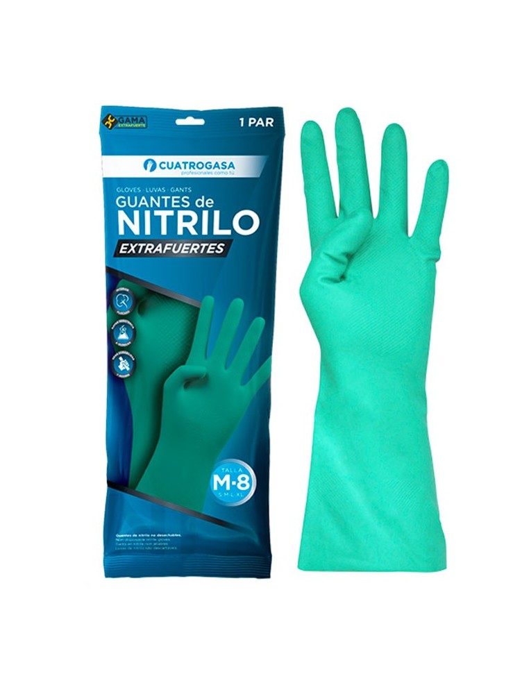 GUANTE NITRILO FLOCADO EXTRAFUERTE TALLA M (7-8)