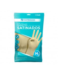GUANTE SATINADO 100% LATEX NATURAL TALLA L (8-9) 2