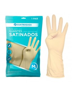 GUANTE SATINADO 100% LATEX NATURAL TALLA M (7-8)