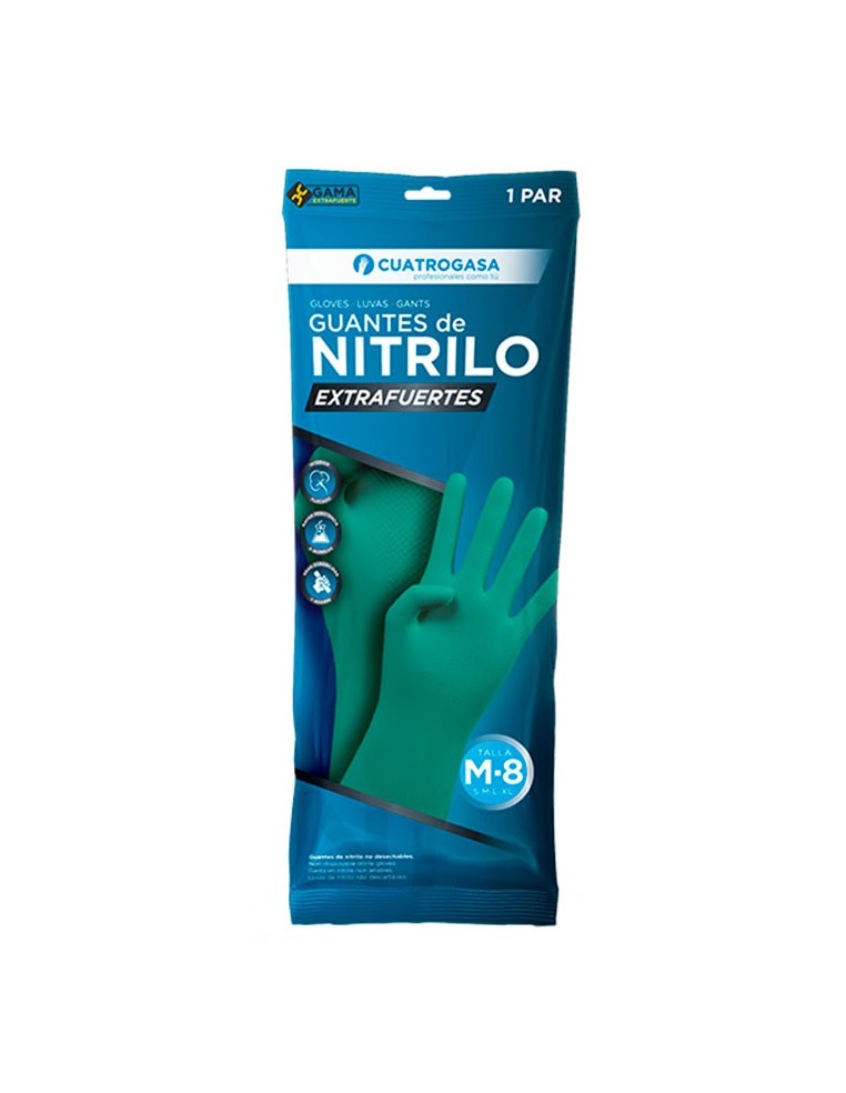 GUANTE NITRILO FLOCADO EXTRAFUERTE TALLA S (6-7)