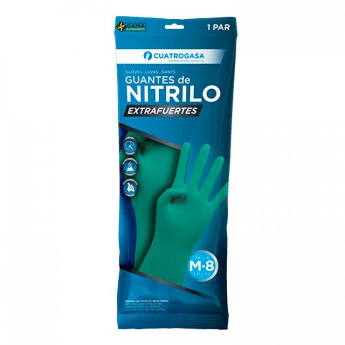 GUANTE NITRILO FLOCADO EXTRAFUERTE TALLA S (6-7)