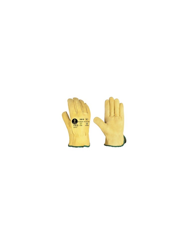 GUANTE TRABAJO PIEL FLOR VACUNO AMARILLO RIESGOS TERMICOS CLASE A TALLA L (9)