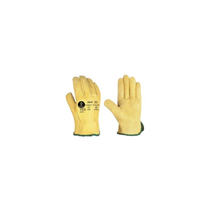 GUANTE TRABAJO PIEL FLOR VACUNO AMARILLO RIESGOS TERMICOS CLASE A TALLA L (9)