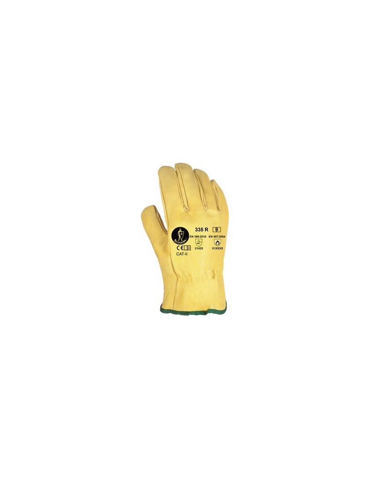 GUANTE TRABAJO PIEL FLOR VACUNO AMARILLO RIESGOS TERMICOS CLASE A TALLA L (9)