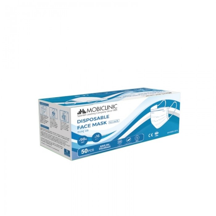MASCARILLA QUIRURGICAS IIR SIN GRAFEON  3 CAPAS (50 UNIDADES)  MOBICLINIC