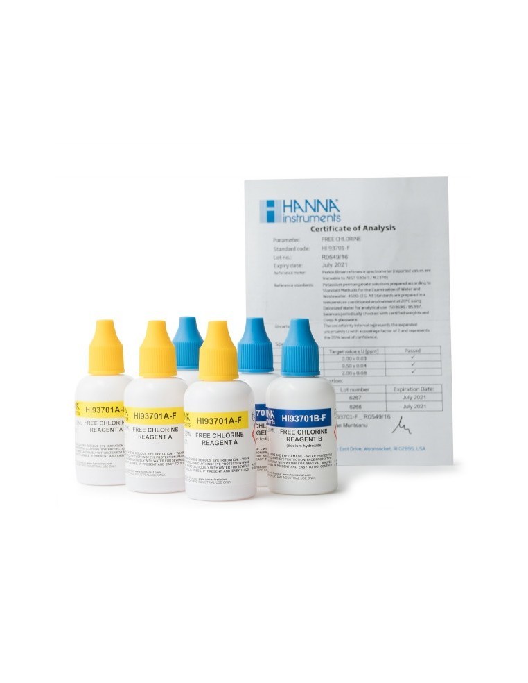 REACTIVO LIQUIDO FOTOMETRO CLORO LIBRE 6x20ml (HI93701-F)