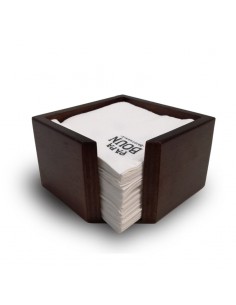 SERVILLETERO MARRON MADERA BARNIZADA 20x20