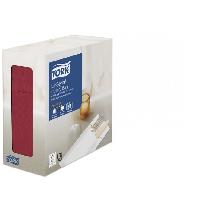 SERVILLETA 39x39 CUBIERTOS LINSTYLE TORK BURDEOS (4 paquetes x 60 unidades)
