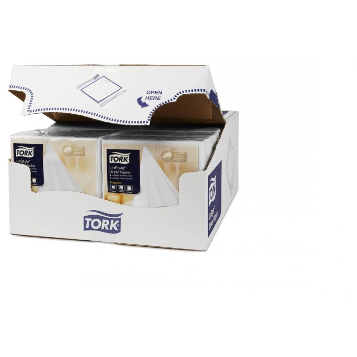 SERVILLETA 39x39 CUBIERTOS LINSTYLE TORK BLANCA (4 paquetes x 60 unidades)