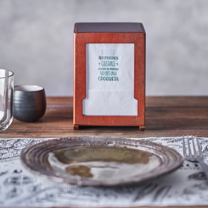 SERVILLETA MINISERVIS TISSUE 17X17 cm Personalizada 1 tinta (10 cajas x 14.000 servilletas)
