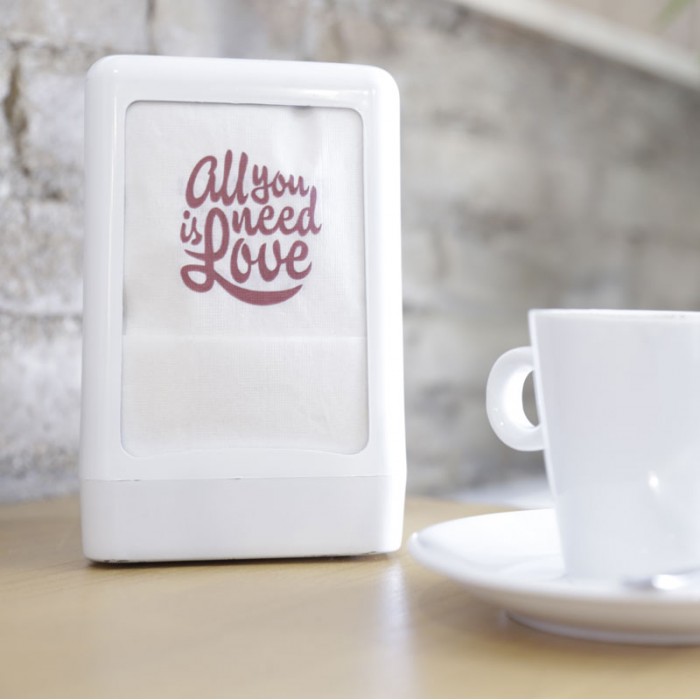 SERVILLETA MINISERVIS TISSUE 17X17 cm personalizada 2 Tintas (10 cajas x 14.000 servilletas)