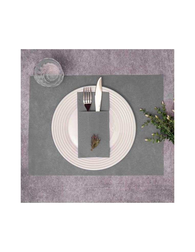 MANTEL INDIVIDUAL 30 x 40 cm NEWTEX GRIS (caja 500 unidades)