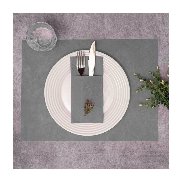 MANTEL INDIVIDUAL 30 x 40 cm NEWTEX GRIS (caja 500 unidades)