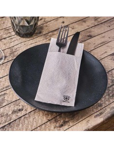 SERVILLETA 40X32 cm PUNTA PUNTA CUBIERTOS GO GREEN / NATURE BLANCA (24 paquetes x 40 unidades)