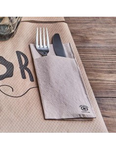 SERVILLETA 40X32 cm PUNTA PUNTA CUBIERTOS GO GREEN / NATURE BLANCA (24 paquetes x 40 unidades) 2