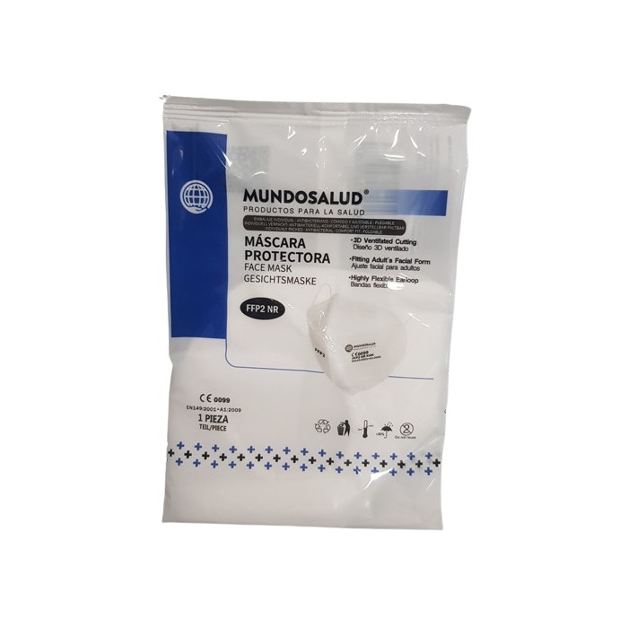 MASCARILLA  FFP2 FILTRANTE - NR ADULTO BLANCA (10 unid.) MUNDOSALUD