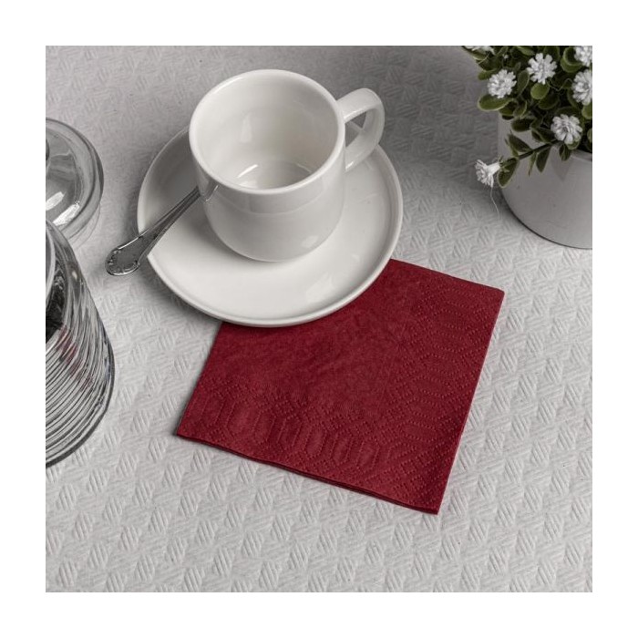 SERVILLETA 20x20 cm BURDEOS (Cajas 24 paquetes de 100 unidades)