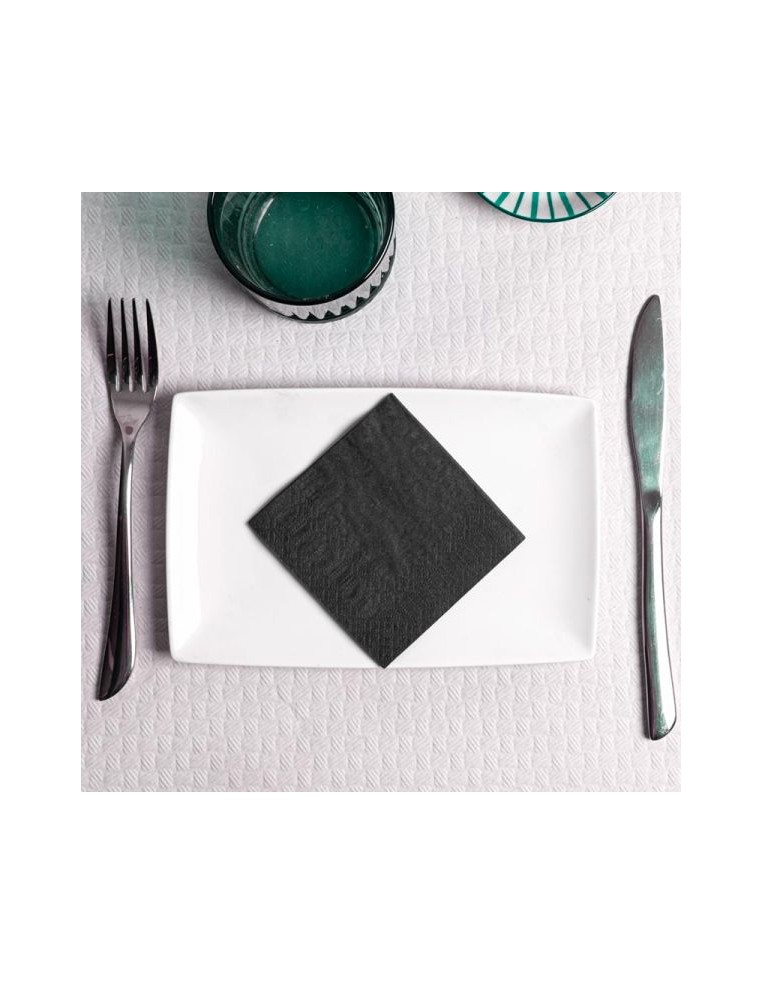 SERVILLETA 20x20 cm NEGRA (Cajas 24 paquetes de 100 unidades)