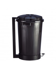 CUBO BASURA COMUNIDAD NEGRO CON PEDAL 95L