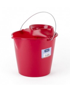 CUBO FREGONA CON ESCURRIDOR ROJO 13 L