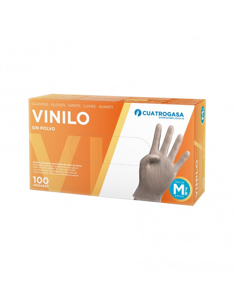 GUANTE VINILO  SIN POLVO (100 U) TALLA M