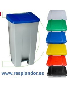 CUBO BASURA COMUNIDAD con PEDAL Y RUEDAS DENOX 120L