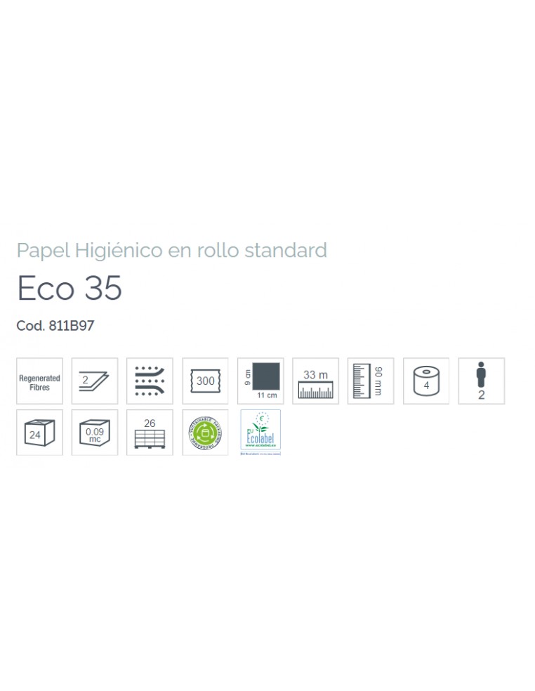 HIGIÉNICO DOMÉSTICO LUCART ECO 35 (paquete 4 rollos)