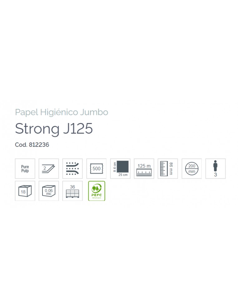 HIGIÉNICO INDUSTRIAL J125 STRONG LUCART (18 rollos)