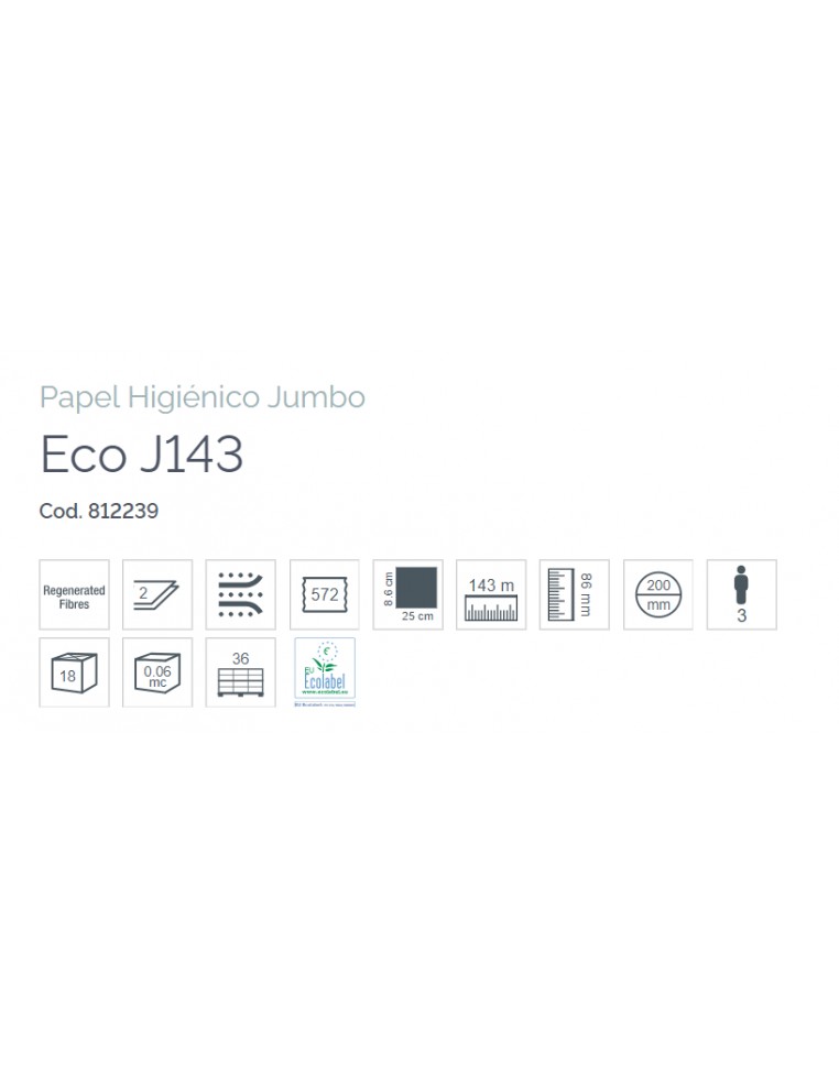 HIGIÉNICO INDUSTRIAL ECO J143 LUCART (18 rollos)