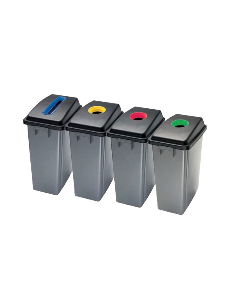 PAPELERA RECICLAJE TAPA AZUL 60L