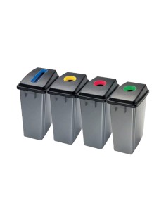 PAPELERA RECICLAJE TAPA ROJA 60L