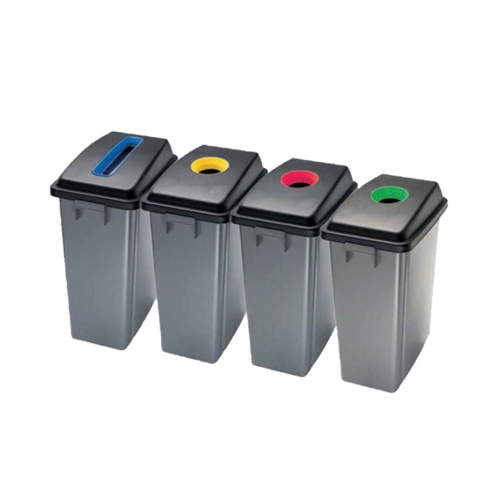PAPELERA RECICLAJE TAPA VERDE 60L