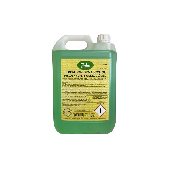 LIMPIADOR BIO-ALCOHOL PARA SUELOS Y SUPERFICIES ECOLÓGICO 5L ZORKA