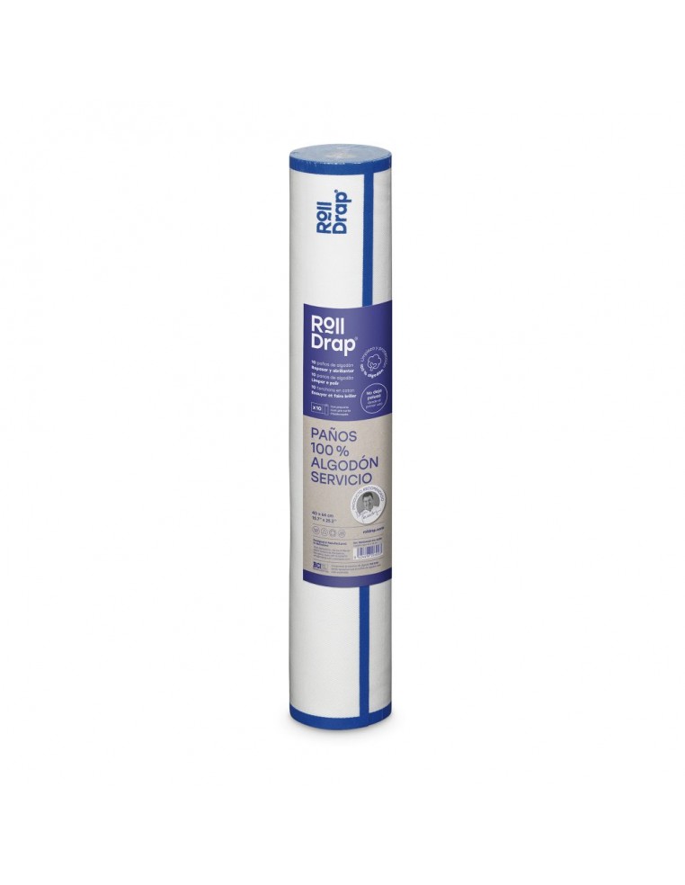 PAÑO ROLLDRAP 40X64 cm BLANCO-AZUL