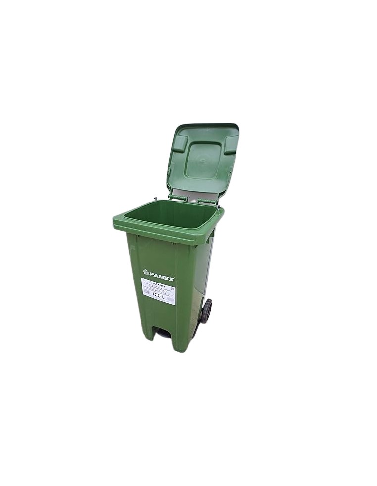 CUBO BASURA COMUNIDAD VERDE 120L CON TAPA Y PEDAL PAMEX