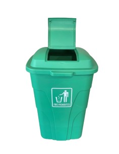 CUBO BASURA COMUNIDAD VERDE CON TAPA DOBLE y PEDAL 120L 2