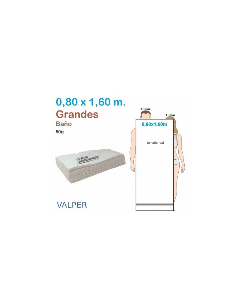 TOALLA DESECHABLE SPUNLACE 0,8x1,60 m (caja 150 uds)