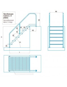 ESCALERA PISCINA PÚBLICA PMR 5 PELDAÑOS 2
