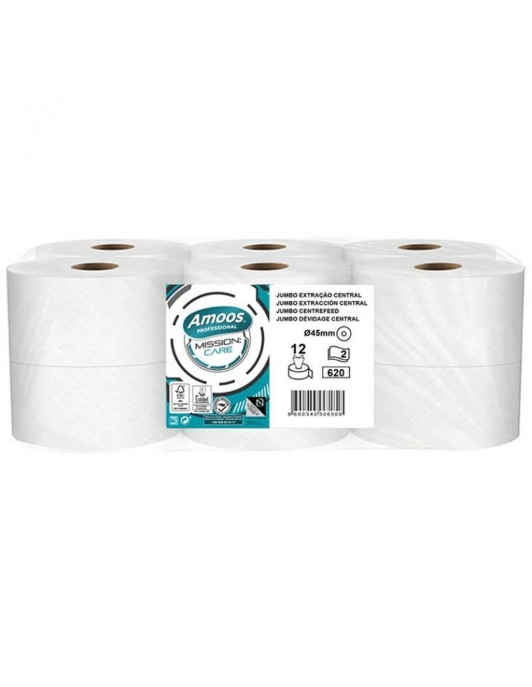 HIGIÉNICO INDUSTRIAL AMOOS MISSION CARE 180m (12 rollos)