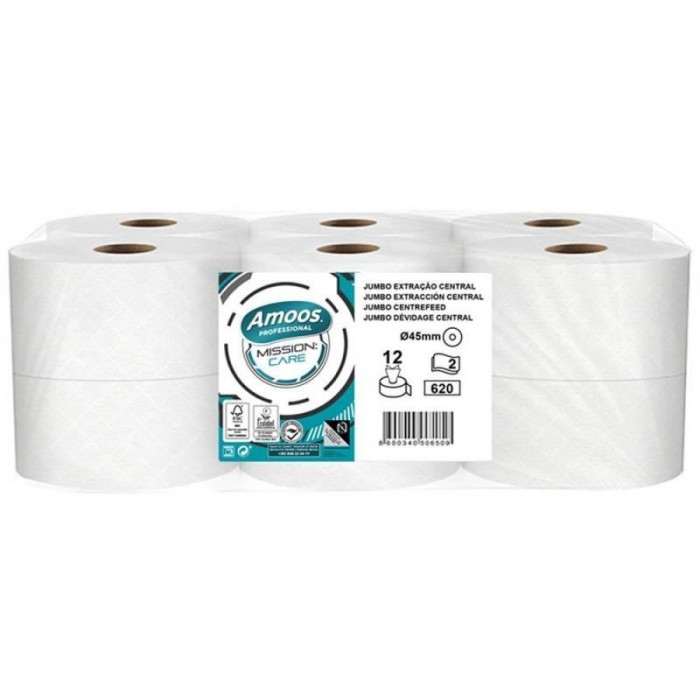 HIGIÉNICO INDUSTRIAL AMOOS MISSION CARE 180m (12 rollos)