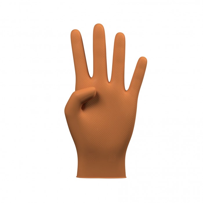 GUANTE NITRILO EXTREME GRIP NARANJA (50 U) TALLA L (8-9)