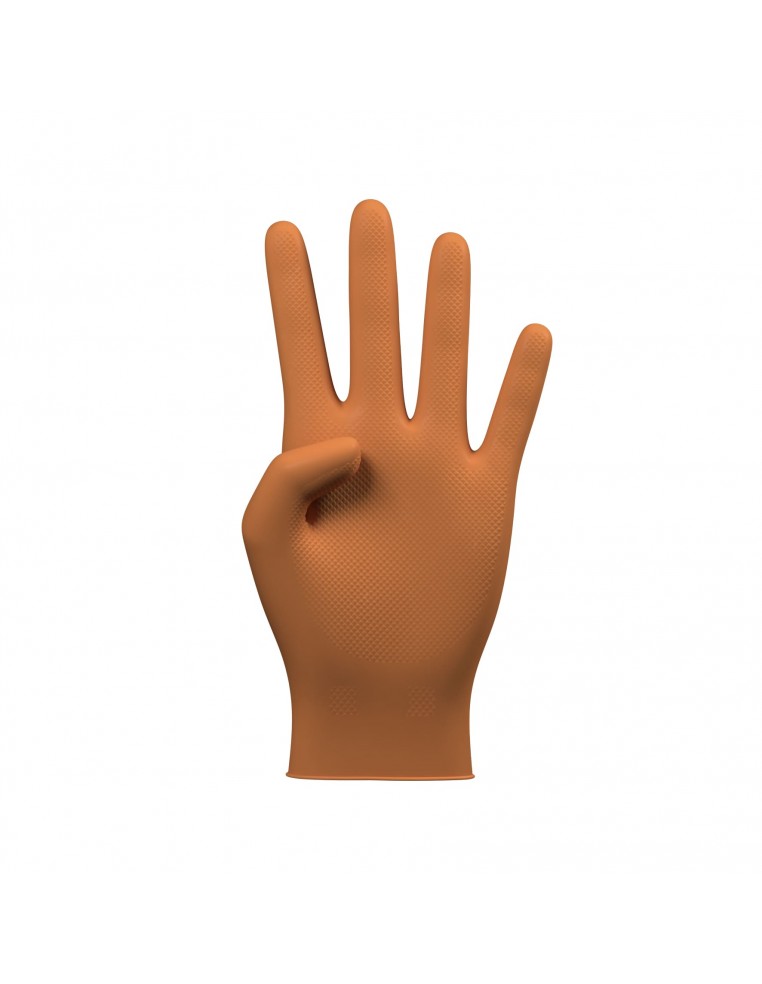 GUANTE NITRILO EXTREME GRIP NARANJA (50 U) TALLA XL (9-10)