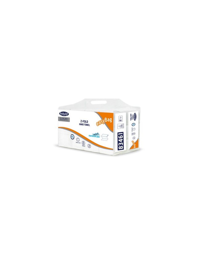 TOALLA PLEGADO EN Z BULKYSOFT 3 CAPAS Membrance Plus (12 paquetes x 140 uds)