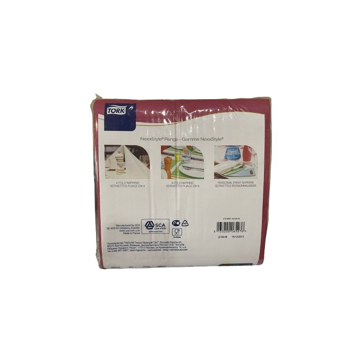 SERVILLETA 38x39 BURDEOS TORK (paquete de 50 servilletas)