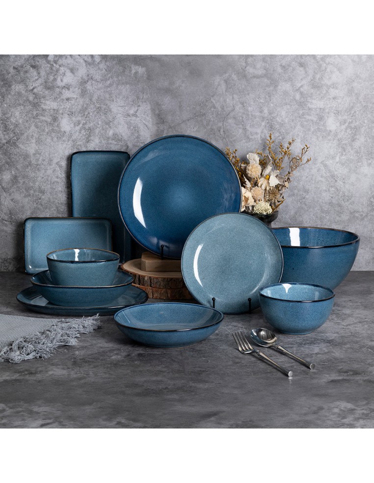 PLATO AZUL AKALA Ø27 CM STONEWARE (6 UNID)