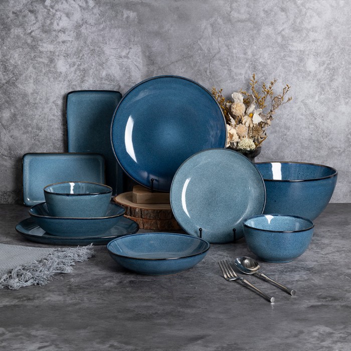PLATO AZUL AKALA Ø27 CM STONEWARE (6 UNID)