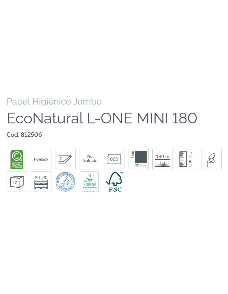HIGIÉNICO EXTRACCIÓN CENTRAL L ONE ECONATURAL LUCART (12 rollos)