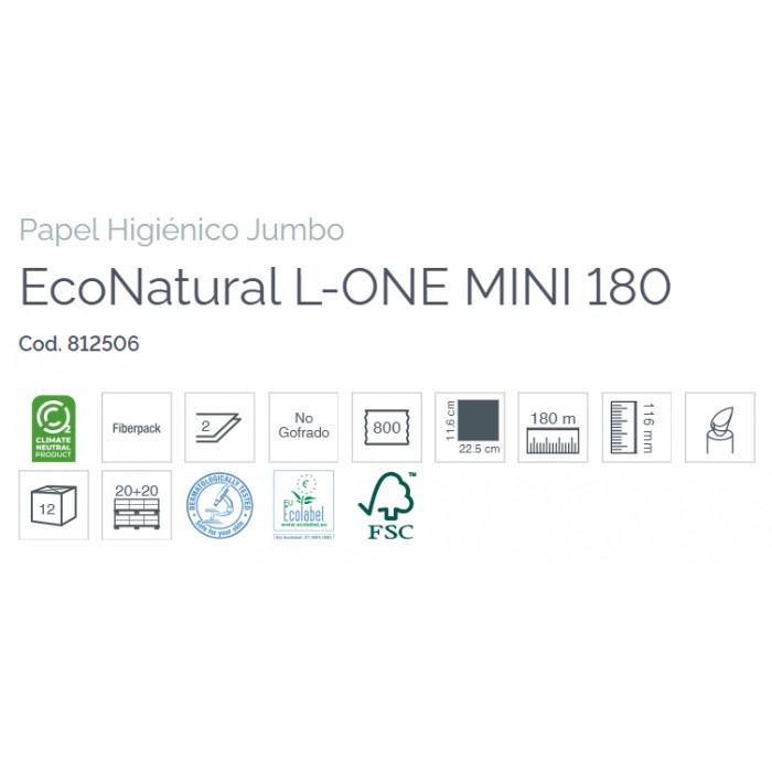 HIGIÉNICO EXTRACCIÓN CENTRAL L ONE ECONATURAL LUCART (12 rollos)